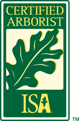 A certified arborist isa logo with an oak leaf