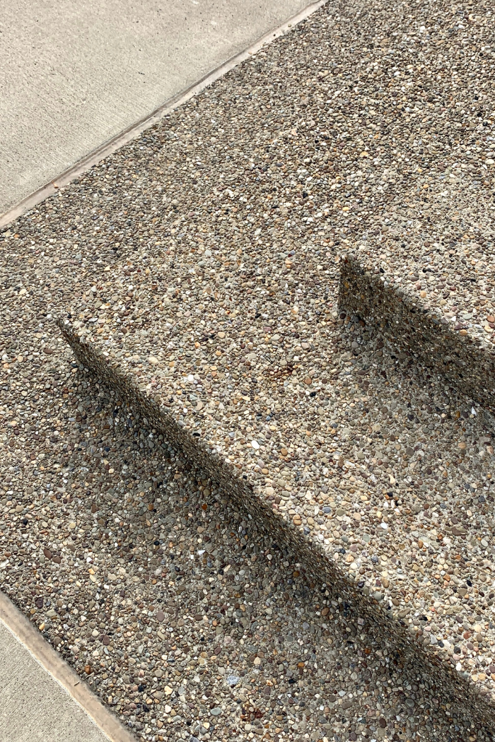 a finished exposed aggregate steps project