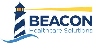 Logo of Beacon Healthcare Solutions. Lighthouse with a beam of light; "BEACON" text, "Healthcare Solutions" text.