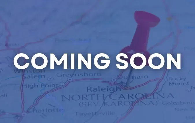 Coming Soon graphic with a pin on a map