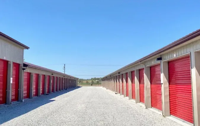 Drive up self storage unit rows