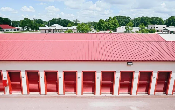 Aerial view of exterior storage row
