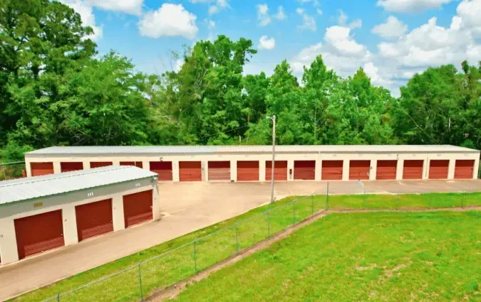 Exterior storage rows and fence