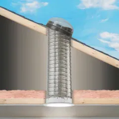 A picture of a sun tunnel in the ceiling of a house.