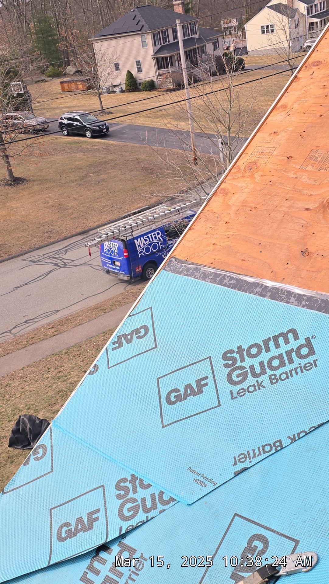 Roof with GAF Storm Guard Underlayment installed