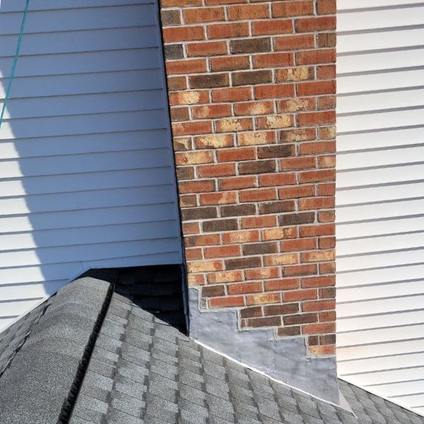 Chimney with new flashing