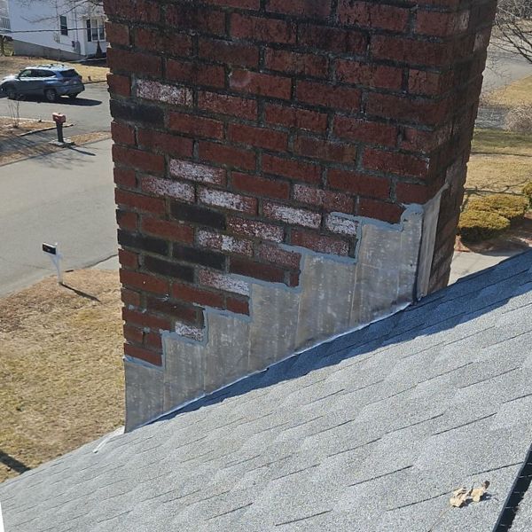 Chimney with new flashing