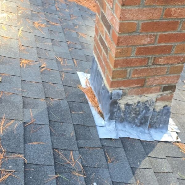 Old chimney with failing flashing