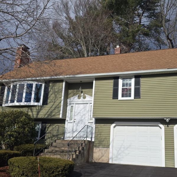 Home with brown roof
