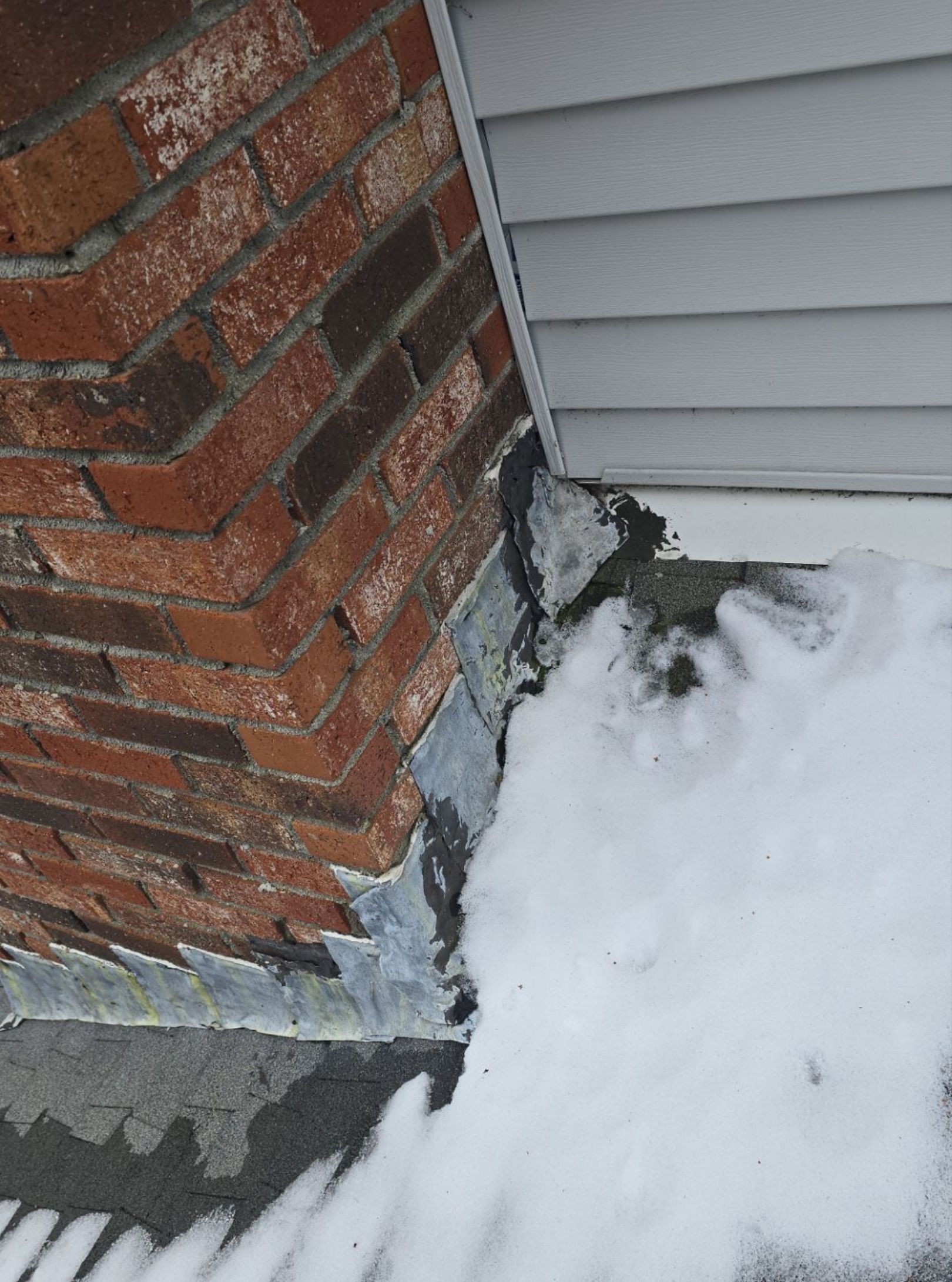 worn out chimney flashing