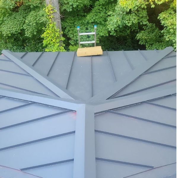 Metal roof installed
