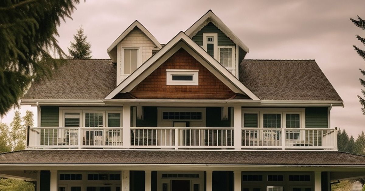 A large house with a lot of windows and balconies