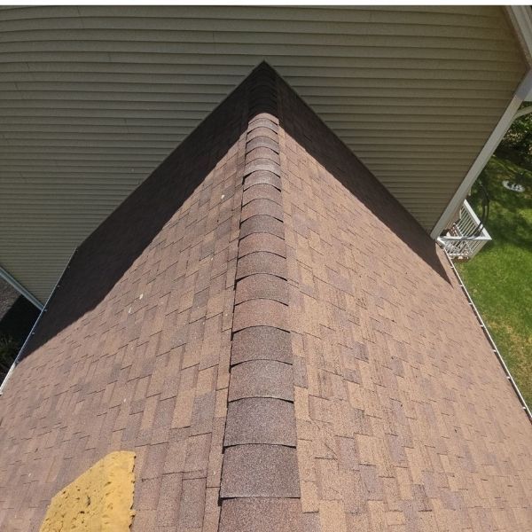 Fully repaired ridge cap

