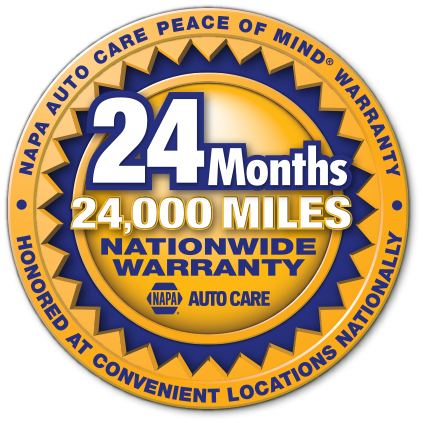 NAPA 24 month warranty logo gold navy