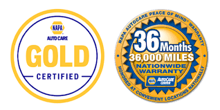 NAPA 24 month warranty logo gold navy