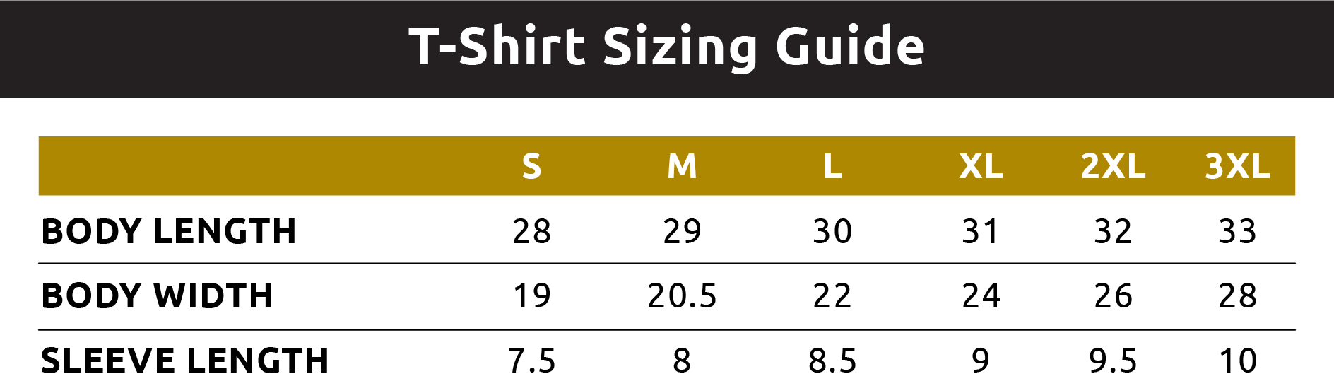 tshirt sizing guide, bluesman vintage, tees,