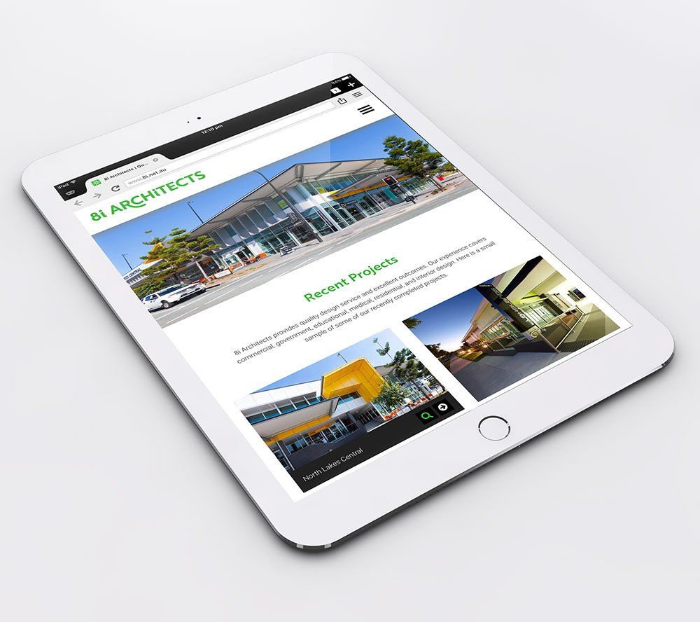 8i Architect homepage viewed on an iPad