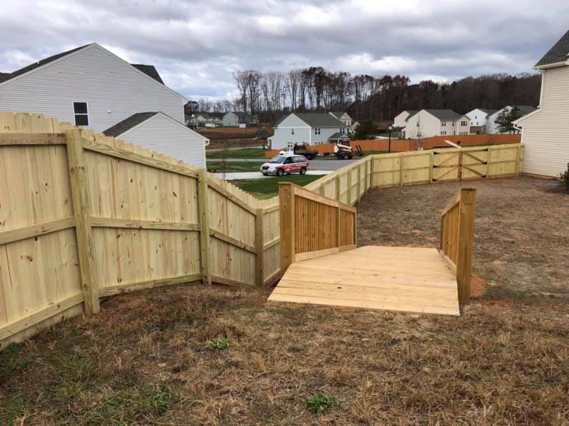Wooden Fence And A Wooden Ramp - Thomasville, NC - SP Custom Fencing & Custom Buildings