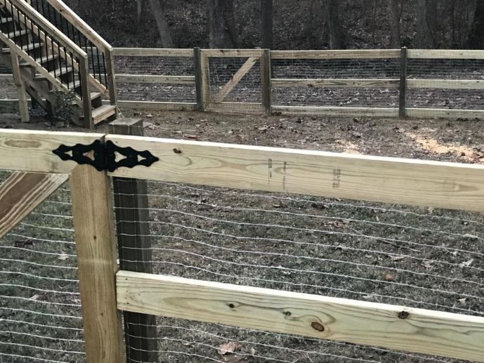 Wooden Fence With Wires - Thomasville, NC - SP Custom Fencing & Custom Buildings