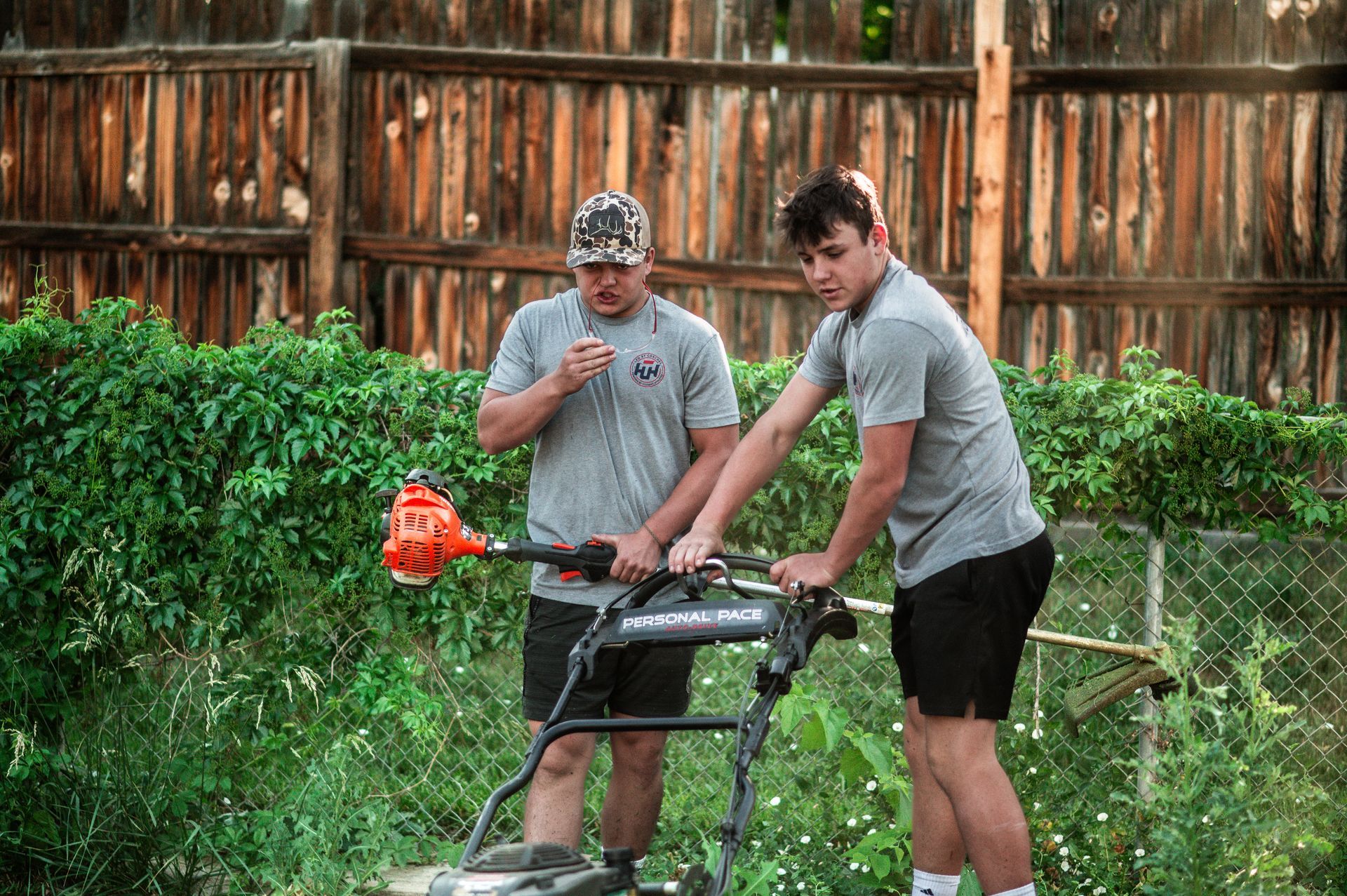 Halftime Help student-athlete lawn care crew serving south Denver metro homeowners