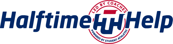 A logo for halftime help is shown on a white background.