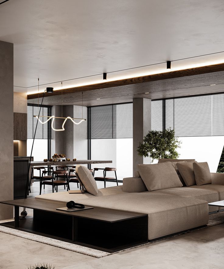 Un living cu o canapea și o măsuță de cafea