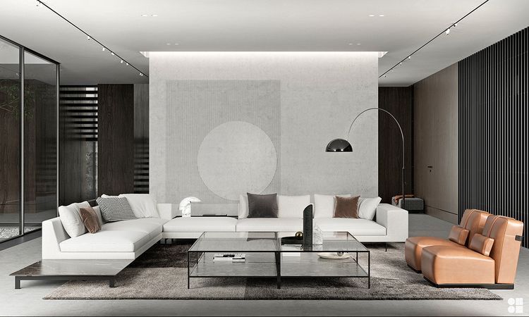 Un living cu o canapea, scaune și o măsuță de cafea.