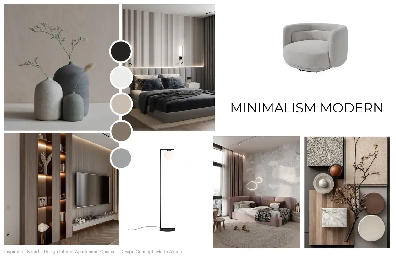 Moodboard proiect de design interior Shades of Grey Chitila.