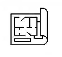 Un desen alb-negru al unui plan de casă pe o bucată de hârtie.