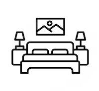 Exista o poza cu un munte pe peretele de deasupra patului.