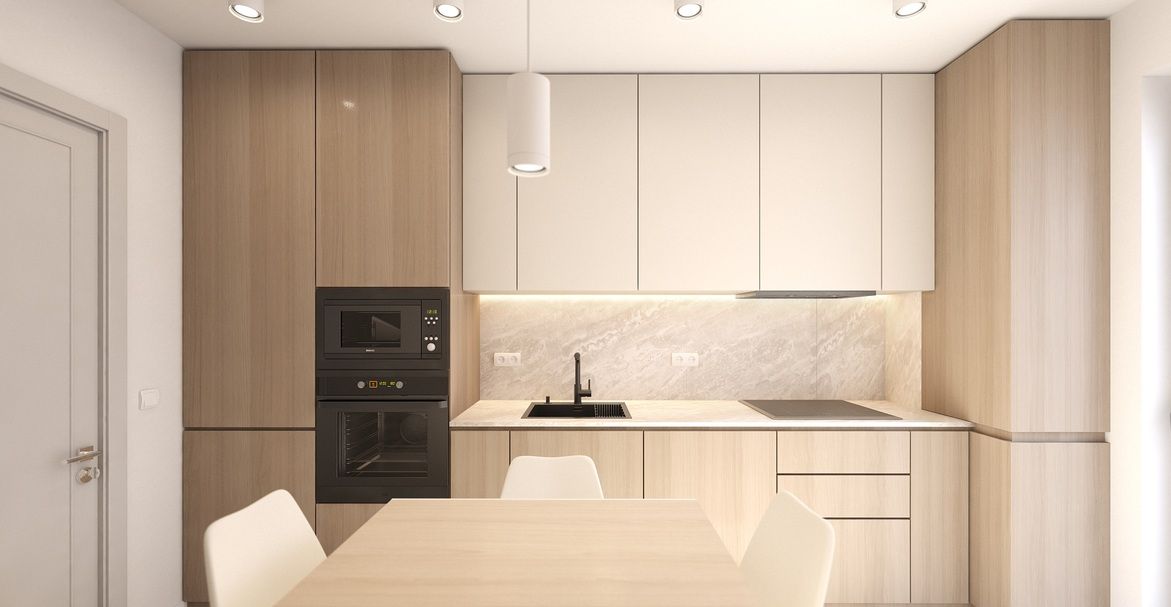 Aparatura electrocasnica incastrata bucatarie minimalista