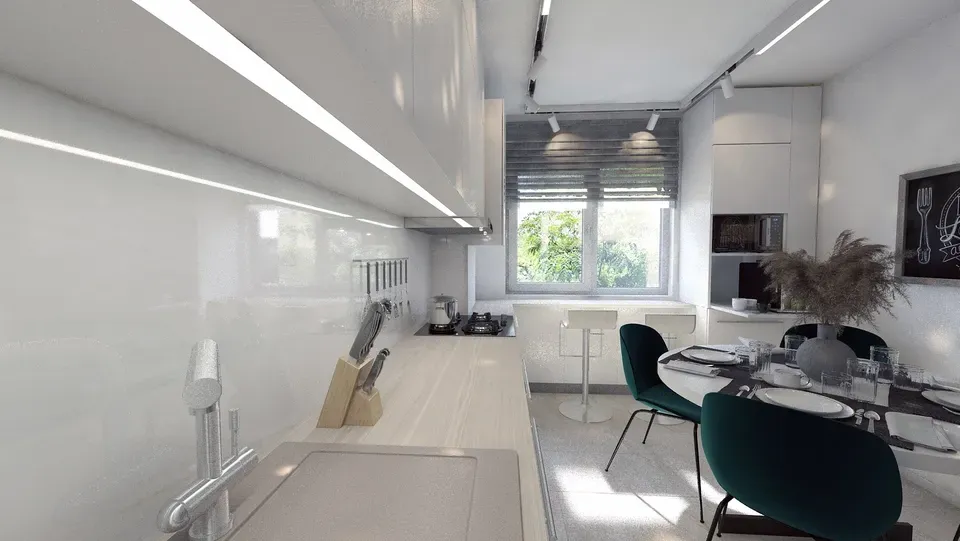 Amenajare interioară bucătărie apartament Calea Rahovei.