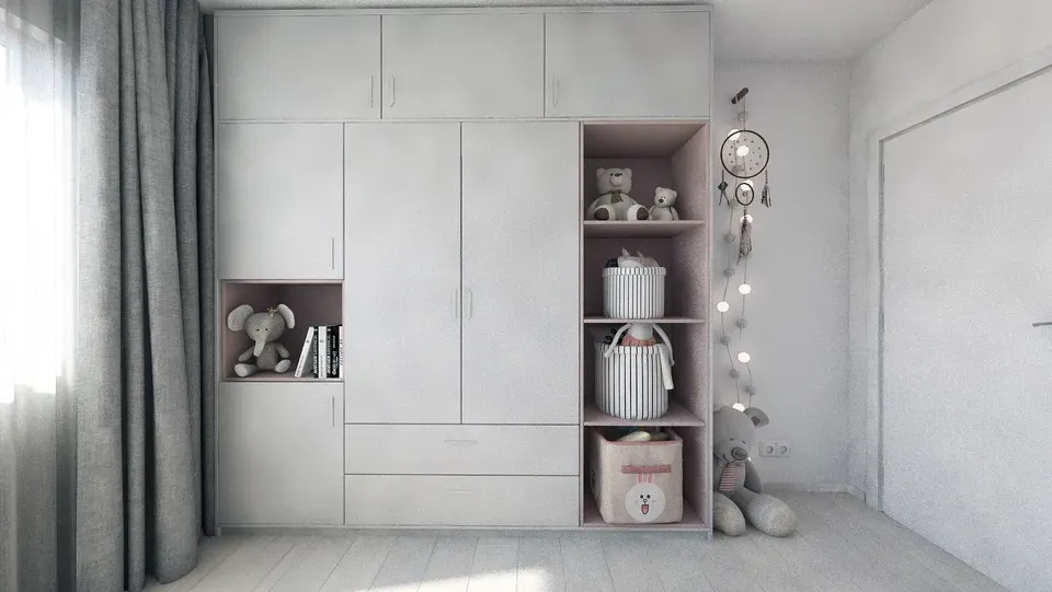 Amenajare interioară apartament dormitor copii dulap pe comandă.