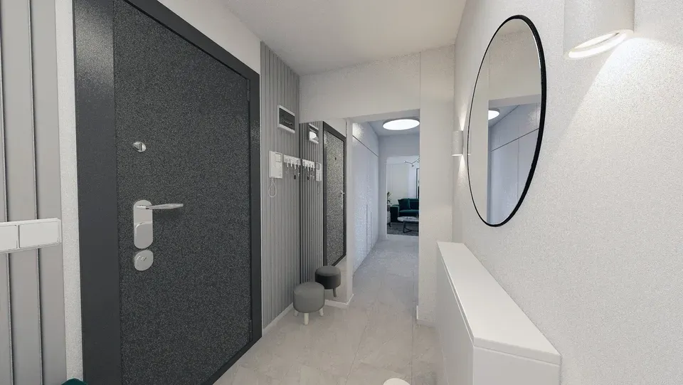 Amenajare interioară hol apartament.