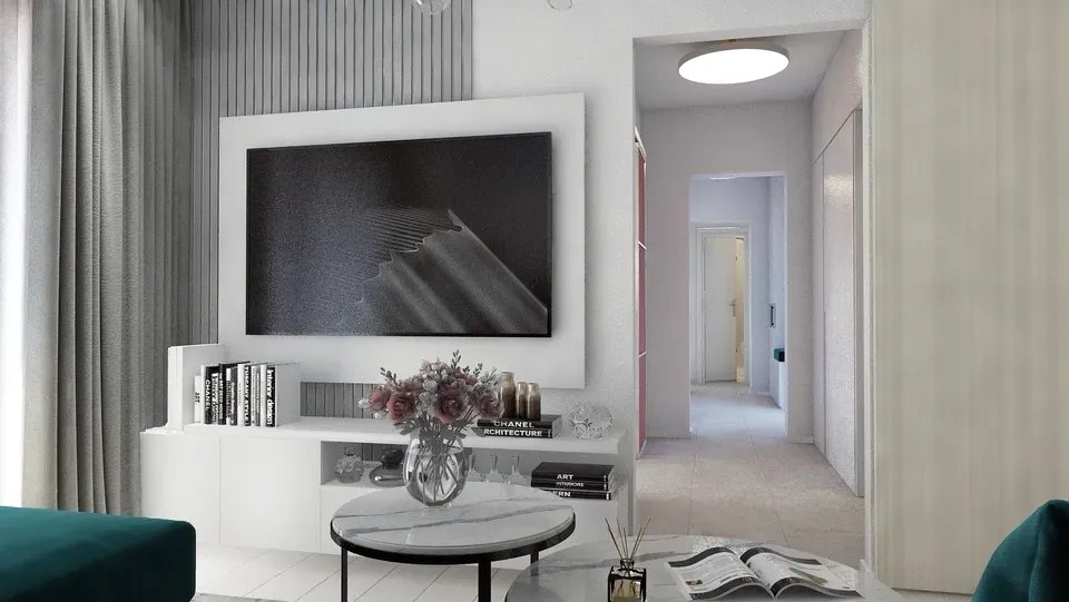 Unitate TV amenajare living modern.