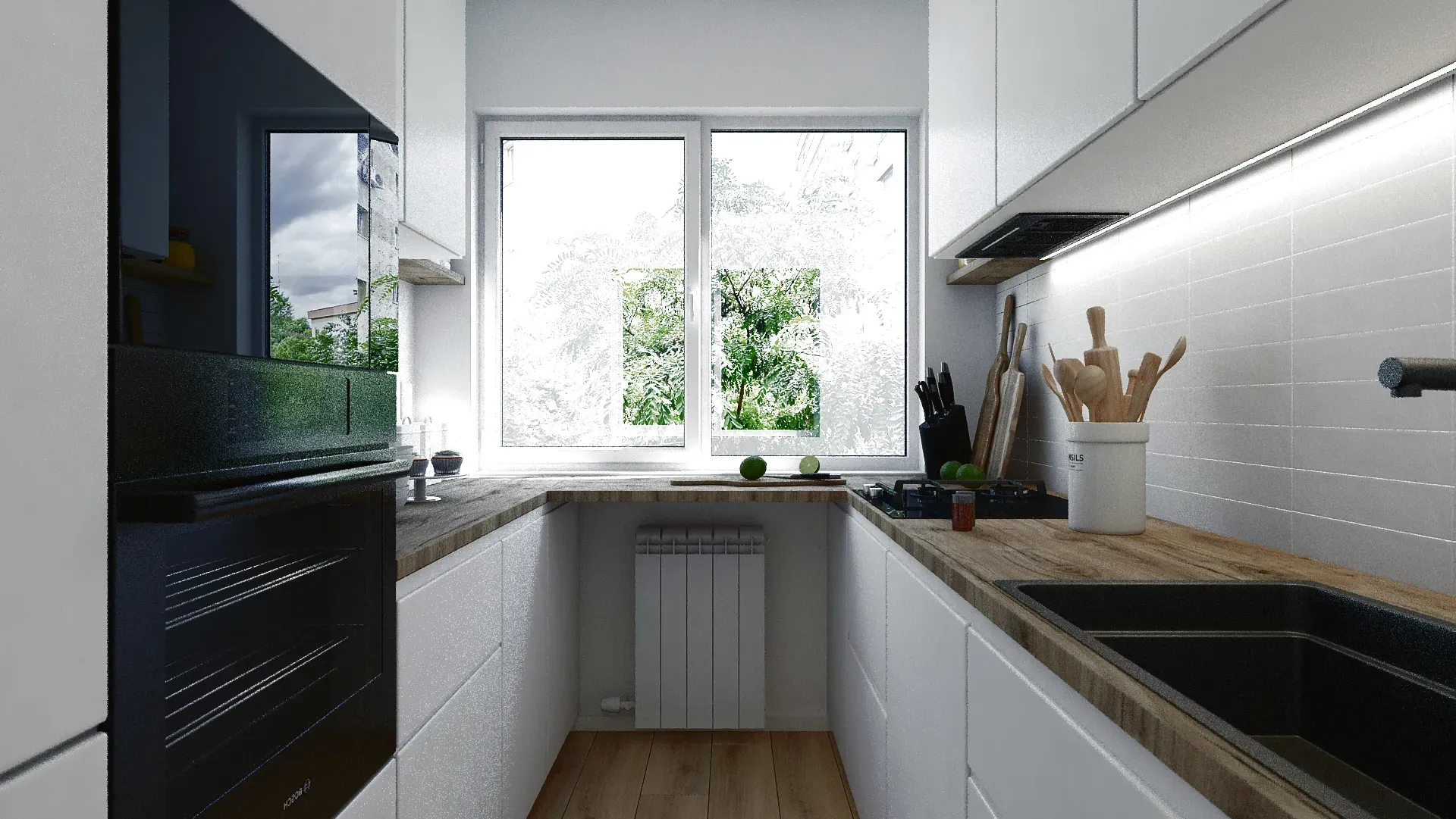 Bucătărie 5.73mp, mobilier de bucătărie pe comandă, proiect realizat de Minimalist Interior Design Studio.