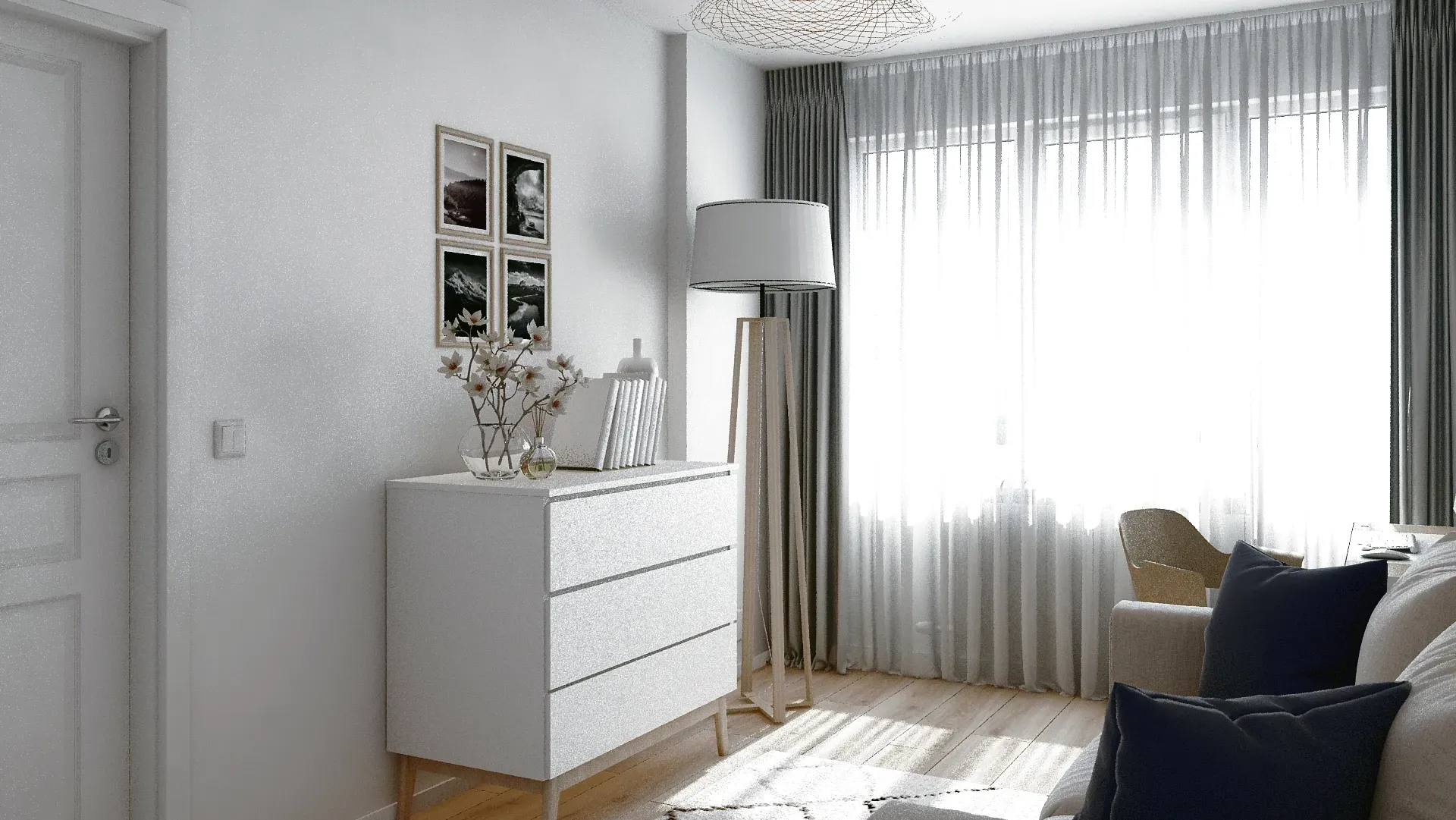 Comodă ce poate fi adaptată în măsuță de schimbat scutece la momentul necesar.