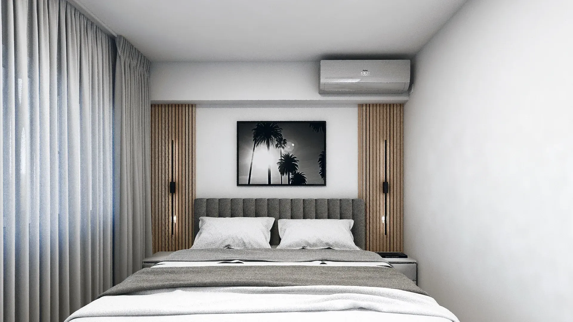 Dormitor matrimonial 11,44mp, pat dublu 180x200cm.