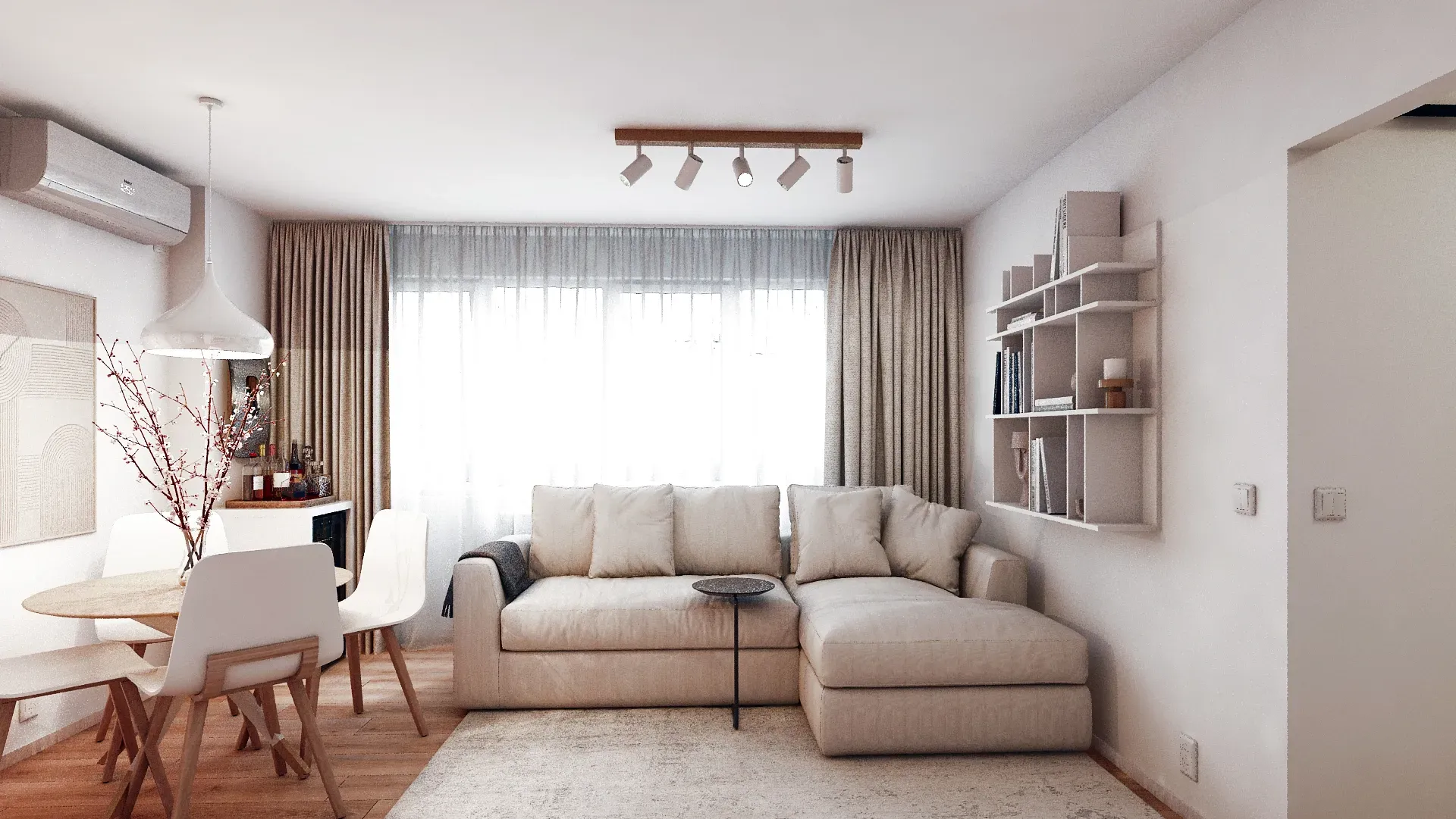 Spațiu de zi multifuncțional de 17mp