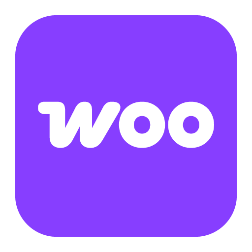 White “woo” logo on a purple rounded-square app icon.