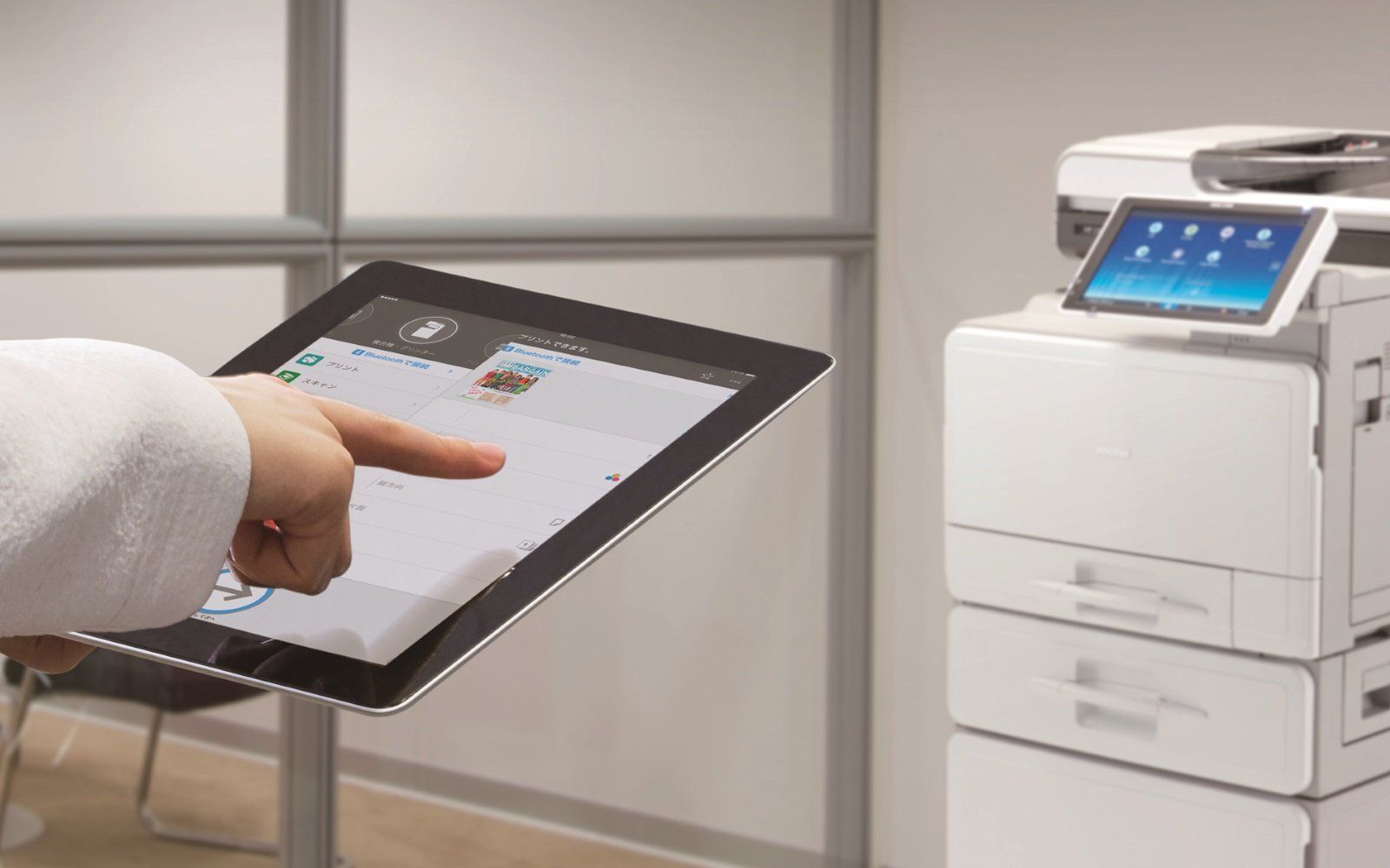 stampante con tablet