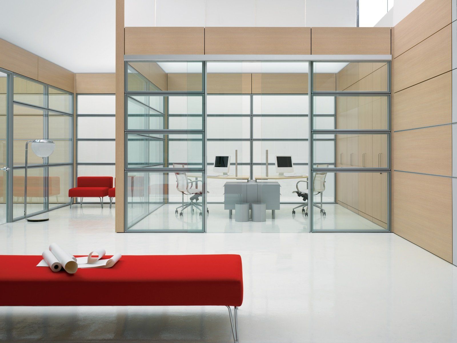 uffici con pareti in vetro scorrevole