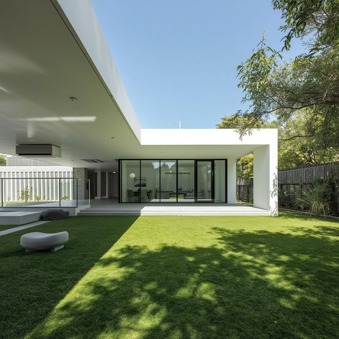 Wooden bench in front of a dense green hedge.