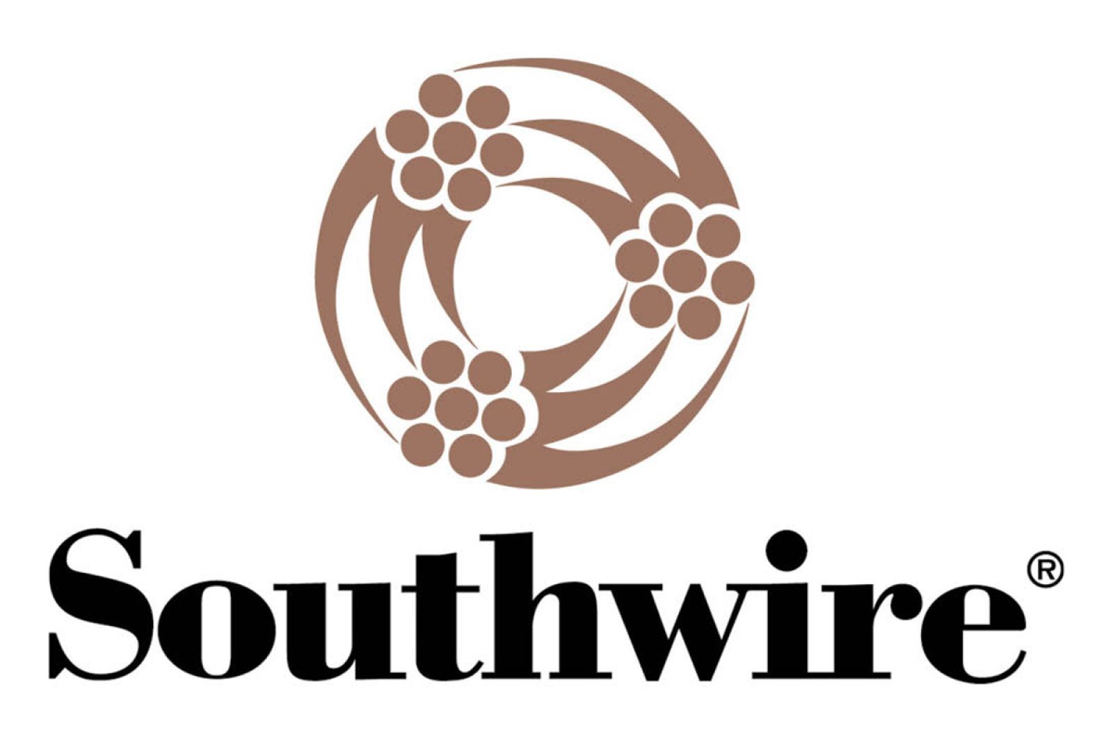 The logo for southwire is a brown circle