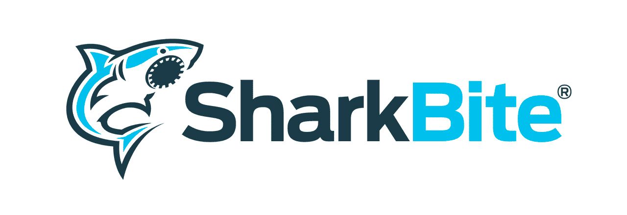 A logo for shark bite