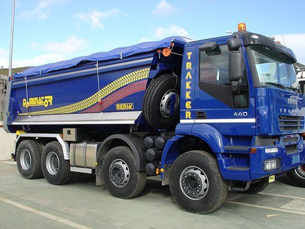 Camion con decorazione blu