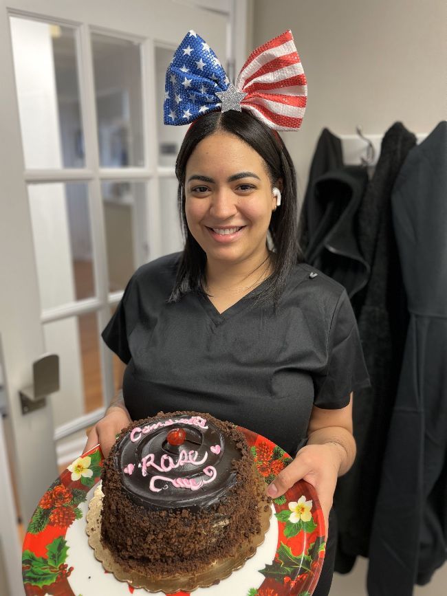 Dr. Bernardini with patients