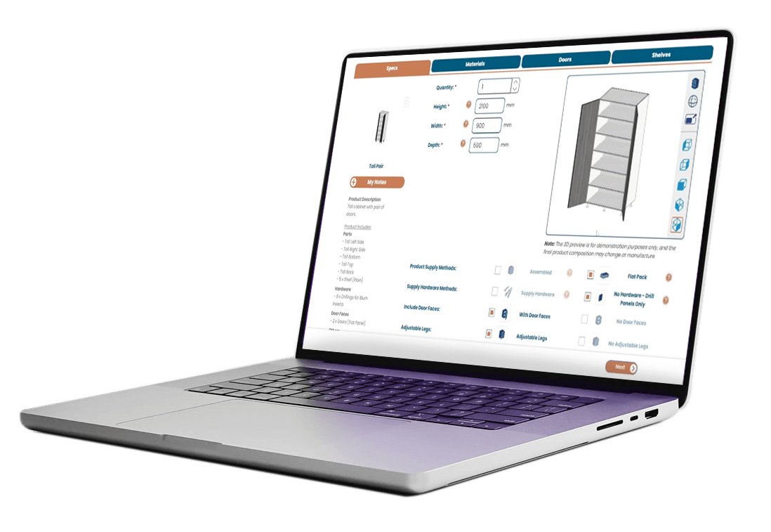 Huge Library of pre-configured cabinets and doors | Smart Cut