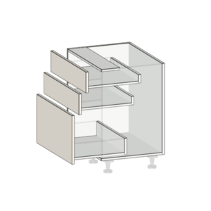 Interactive visuals of drawer face heights, drawer runner heights and depths