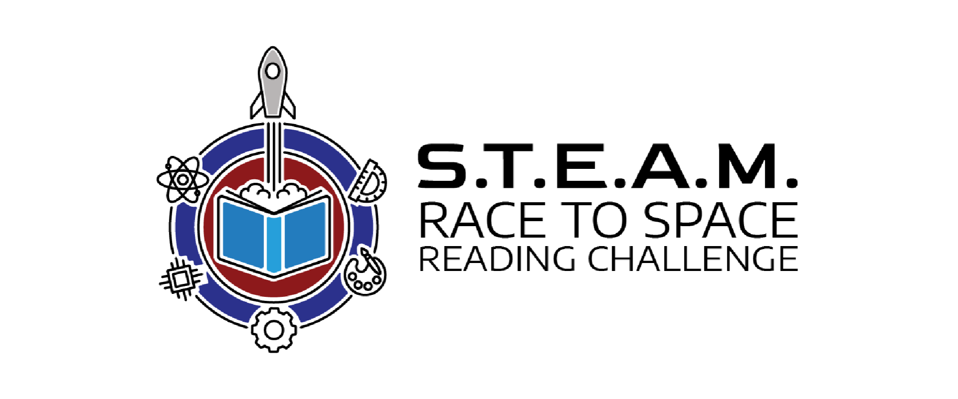 S.T.E.A.M. Race to Space Reading Challenge logo.
